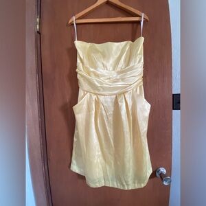 David’s Bridal Yellow Strapless Dress 12